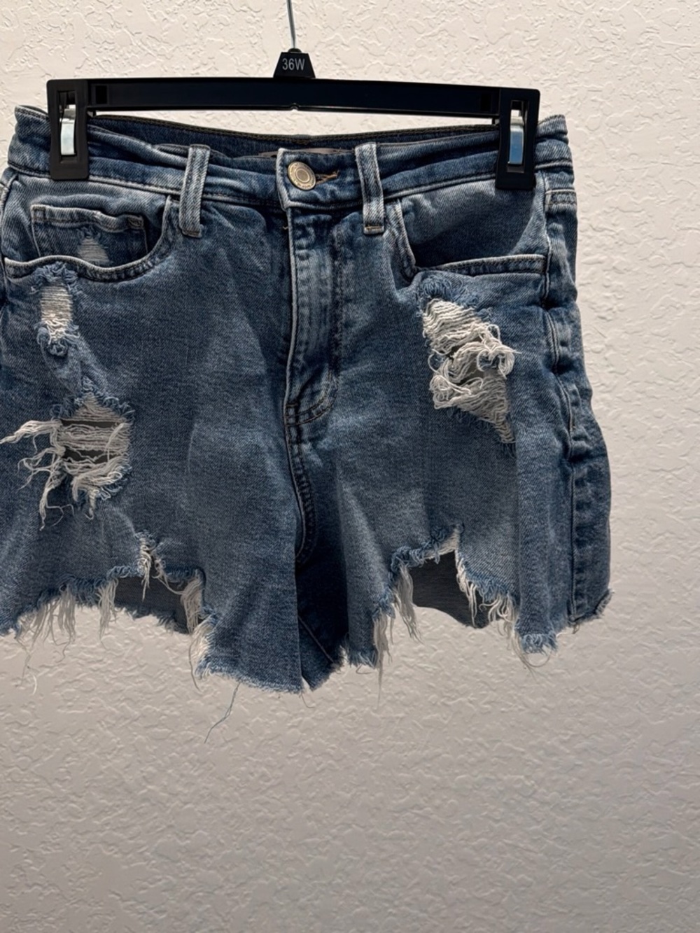 SO Distressed Light Blue Denim Cutoff Shorts